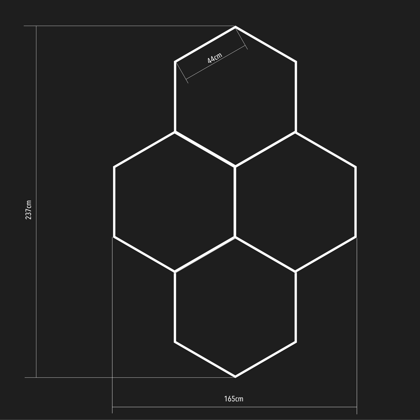 Composizione da 4 esagoni - HexaLightDesign