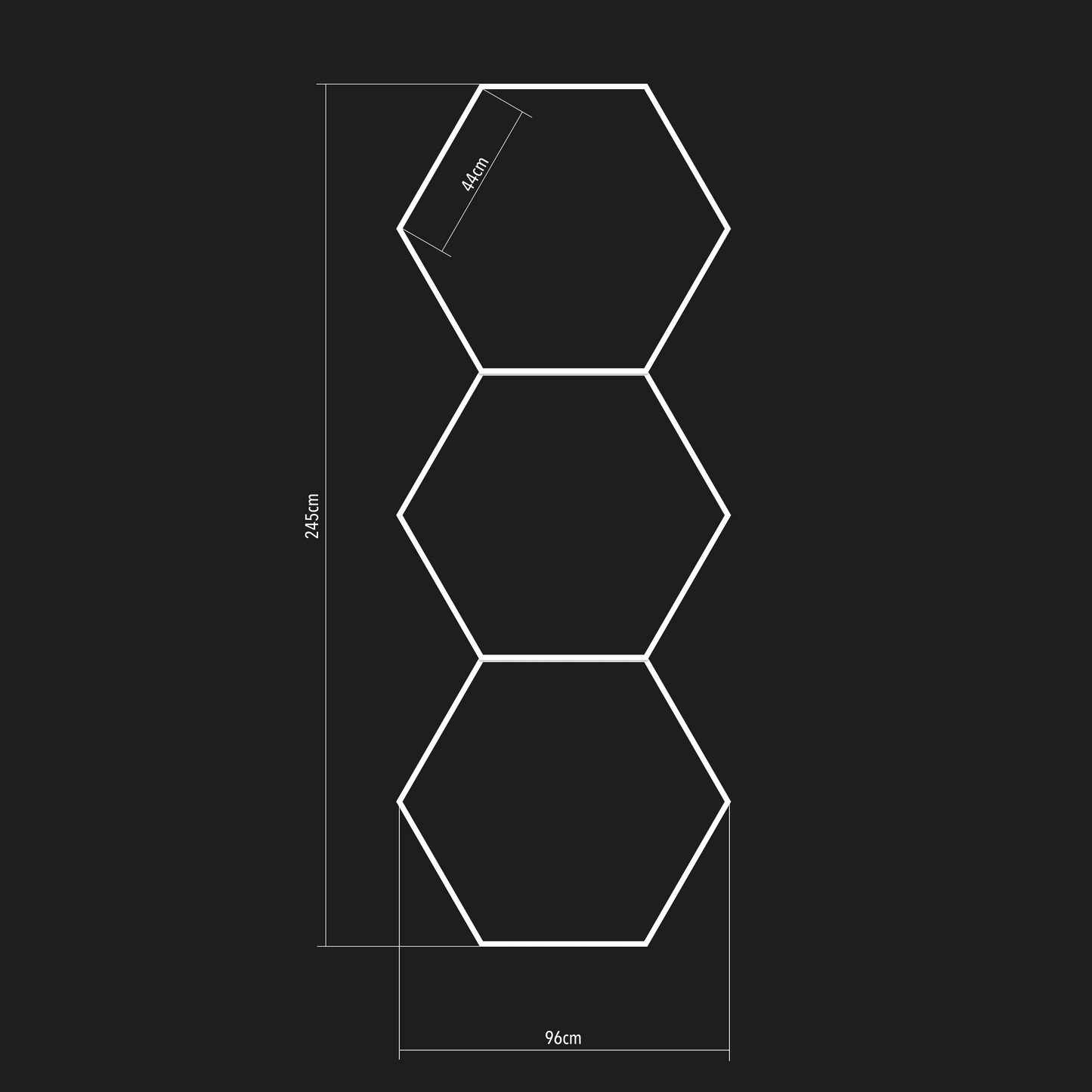 Composizione da 3 esagoni - HexaLightDesign