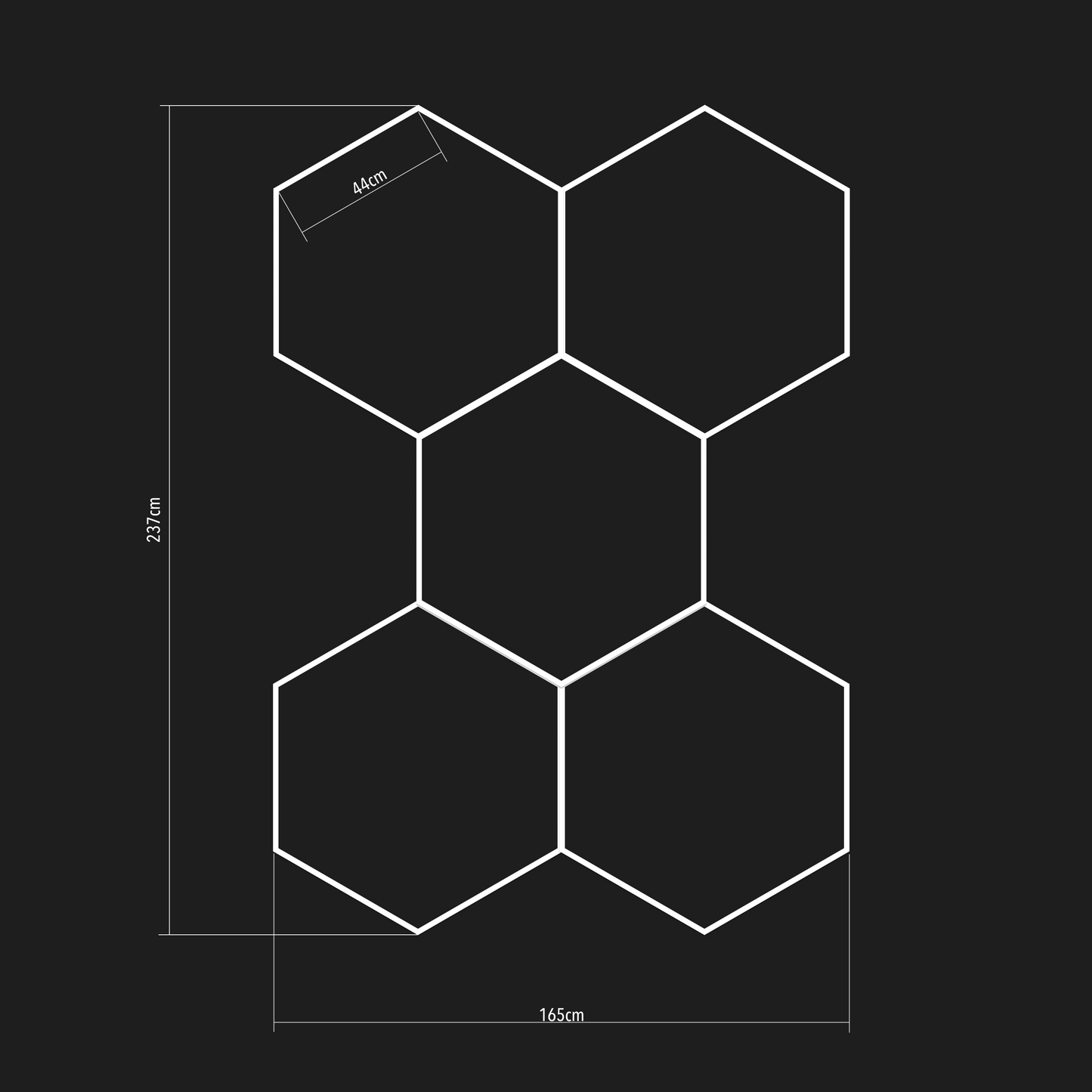 Composizione da 5 esagoni - HexaLightDesign