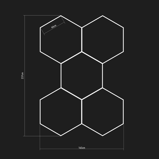 Composizione da 5 esagoni - HexaLightDesign