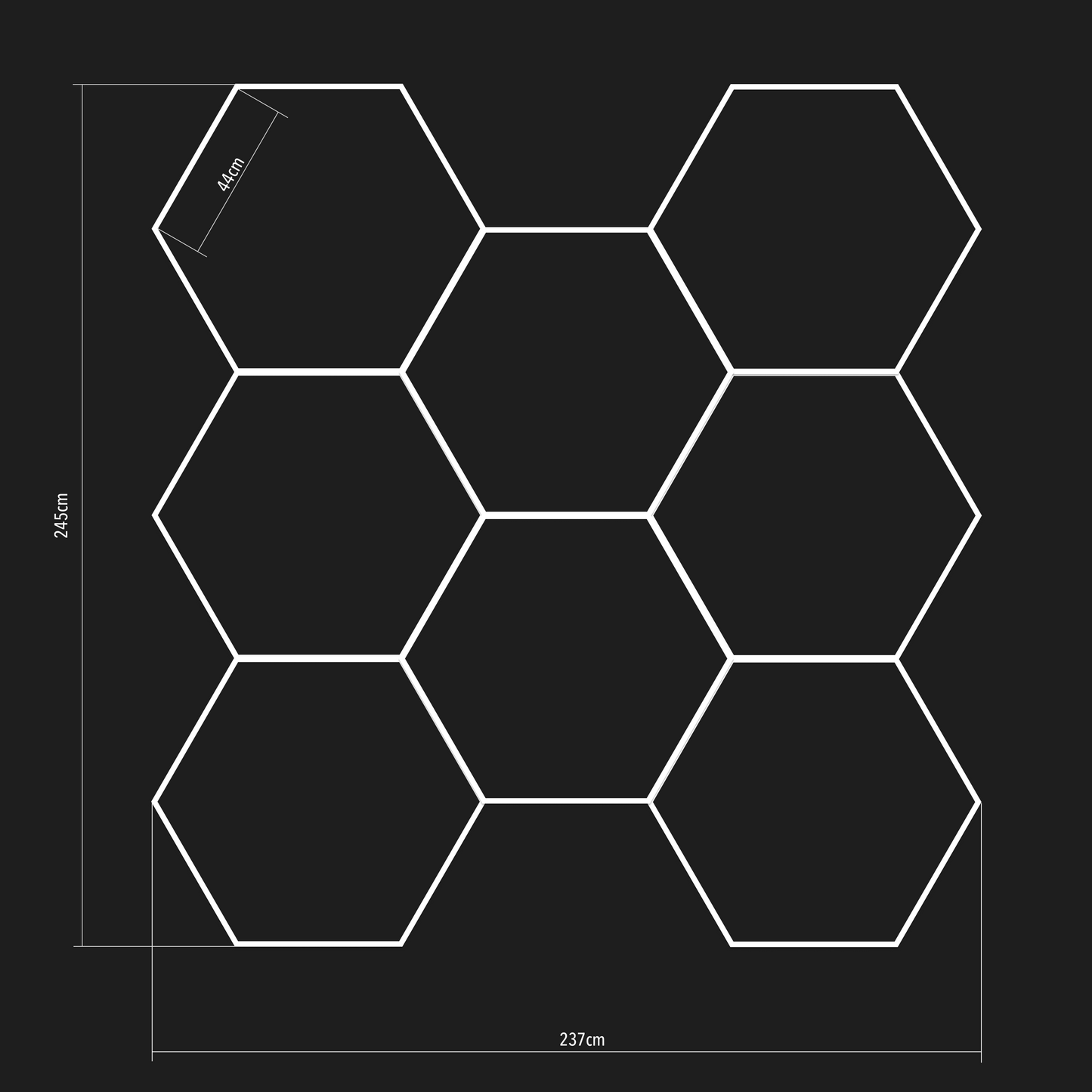 Composizione da 8 esagoni - HexaLightDesign
