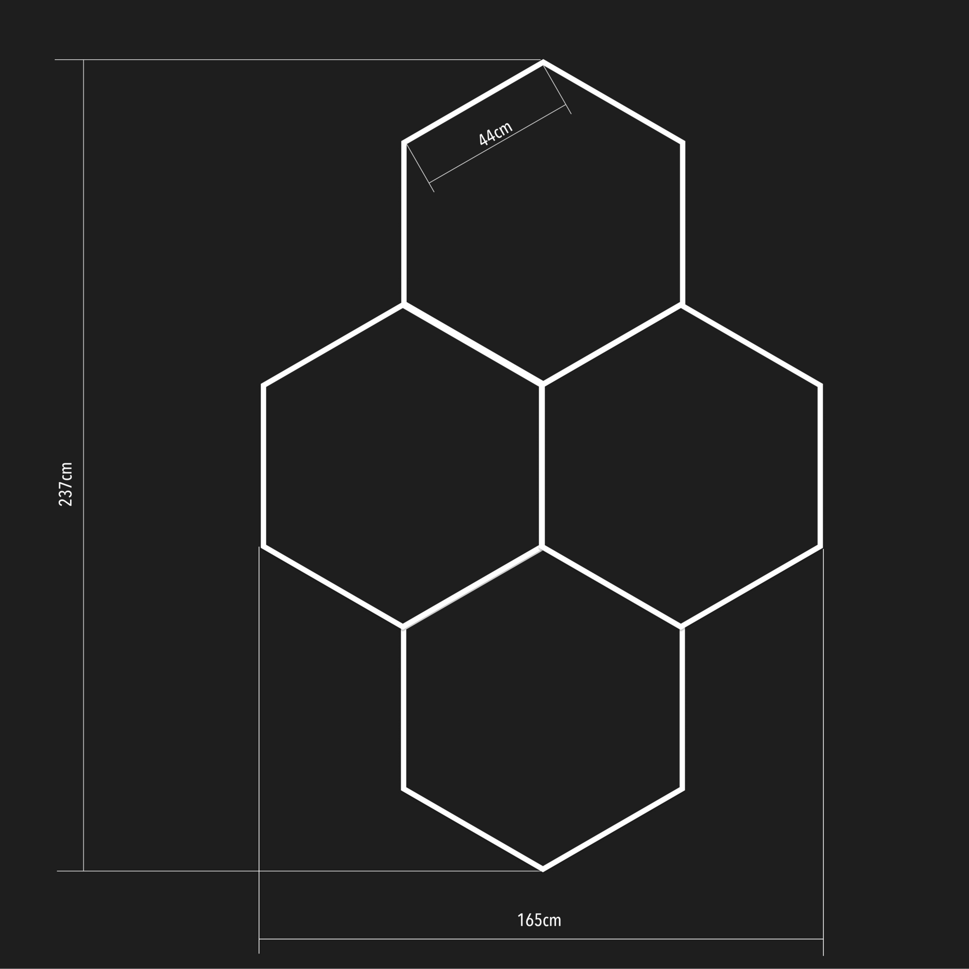 Composizione da 4 esagoni - HexaLightDesign