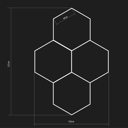 Composizione da 4 esagoni - HexaLightDesign
